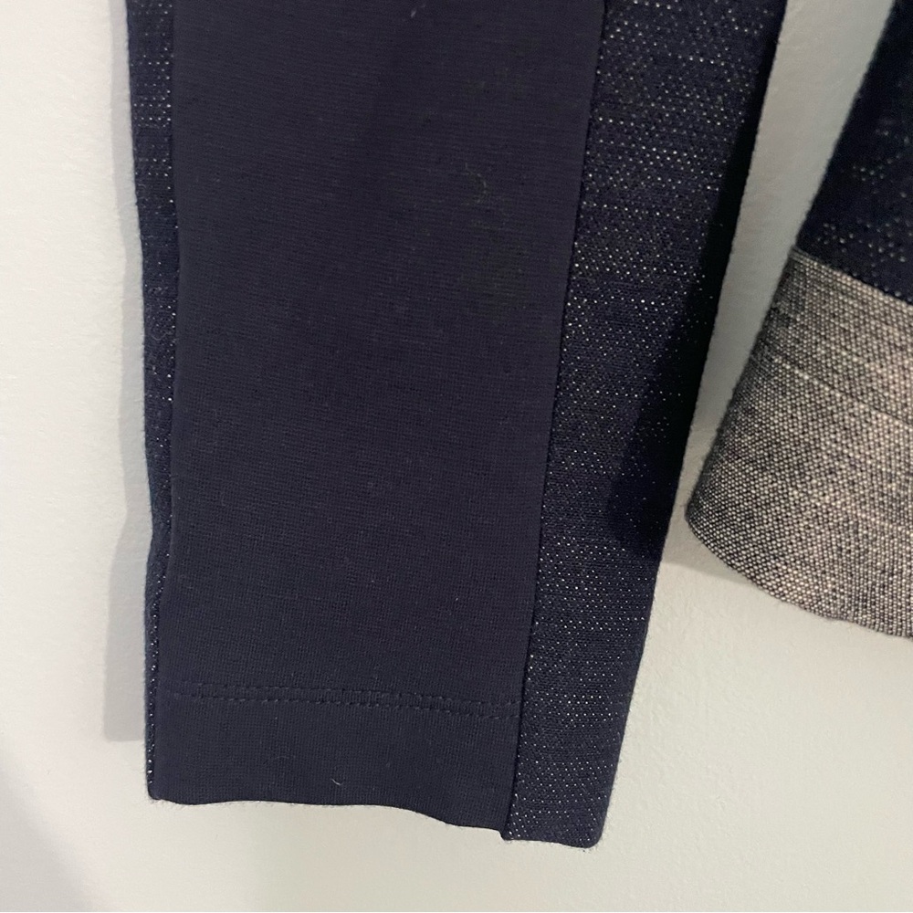 BCBGMaxAzria Blue and Gray Color-Block Linen Cotton Blazer S - Picture 11 of 14